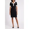 Julia Jordan Collared Ribbed Sweater Dress In Black/ White