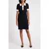 Julia Jordan Collared Ribbed Sweater Dress In Black/white
