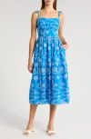 Julia Jordan Cotton Eyelet Sundress In Blue