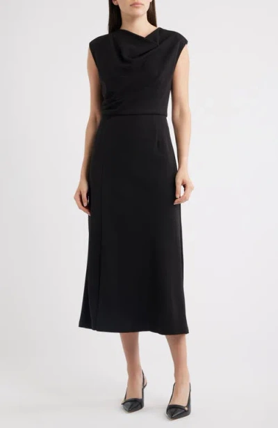Julia Jordan Cowl Neck Midi Dress In Black