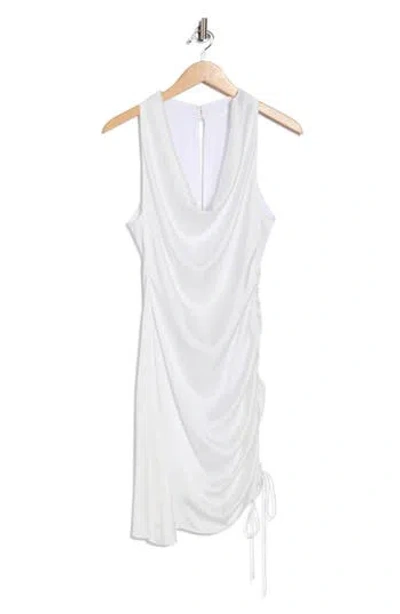 Julia Jordan Cowl Neck Side Scruch Minidress In White