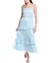 Julia Jordan Crinkle Chiffon Maxi Dress In Blue