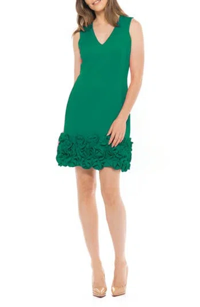 Julia Jordan Donna Ricco Cupcake Hem Scuba Sheath Dress In Green