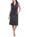 Julia Jordan Sleeveless Button Front Midi Dress In Blue