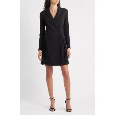 Julia Jordan Double Breasted Long Sleeve Coat Dress In Black