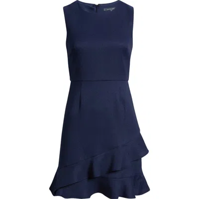 Julia Jordan Double Flounce Sleeveless Dress In Blue