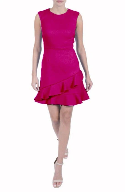 Julia Jordan Double Flounce Sleeveless Dress In Deep Pink
