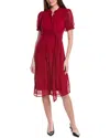 Julia Jordan Clip Dot Short Sleeve Dress In Red