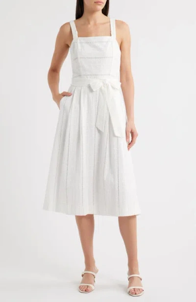 Julia Jordan Embroidered Cotton Sundress In White