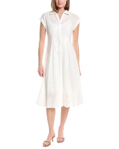 Julia Jordan Eyelet Embroidery Midi Dress In White