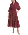 Julia Jordan Eyelet Maxi Shirtdress In Brown