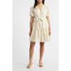 Julia Jordan Eyelet Puff Sleeve Minidress In Neutral
