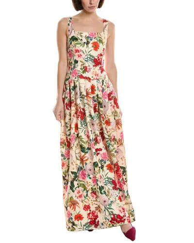 Julia Jordan Faille Pleated Maxi Dress In White