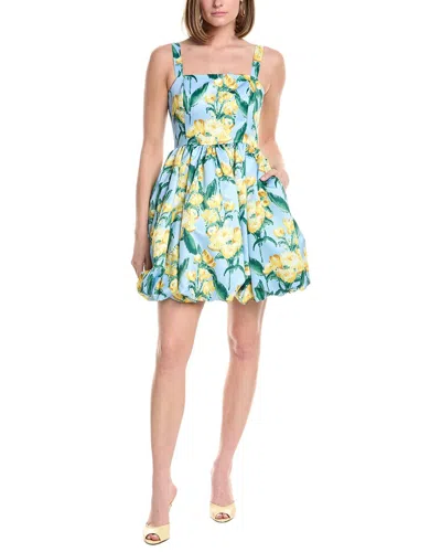 Julia Jordan Floral Square Neck Bubble Hem Cocktail Minidress In Multi