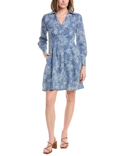 Julia Jordan Faux Denim Mini Shirtdress In Brown