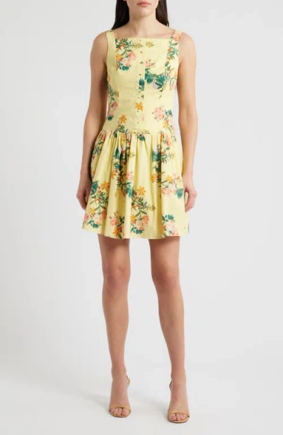 Julia Jordan Poplin Sleeveless Mini Dress In Yellow