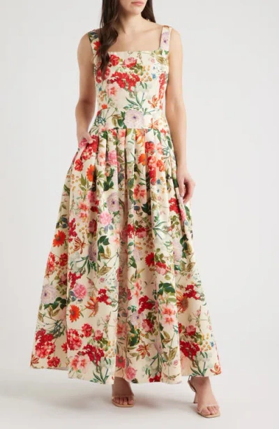 Julia Jordan Floral A-line Gown In Multi