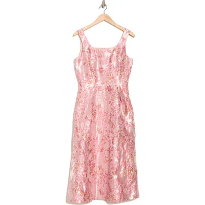 Julia Jordan Floral Jacquard Fit & Flare Cocktail Dress In Pink Gold