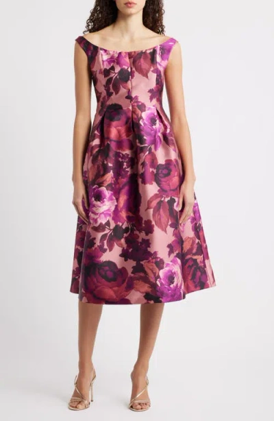 Julia Jordan Floral Off The Shoulder Cocktail Dress In Pink