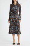 Julia Jordan Floral Print Long Sleeve Shirtdress In Multi