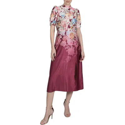 Julia Jordan Floral Print Midi Dress In Multi