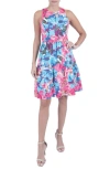 Julia Jordan Women's Floral-print Fit & Flare Dress In Blue Multi