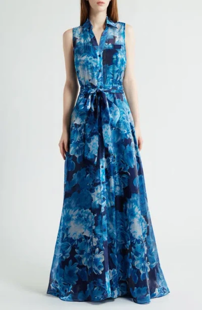 Julia Jordan Floral Sleeveless Organza Gown