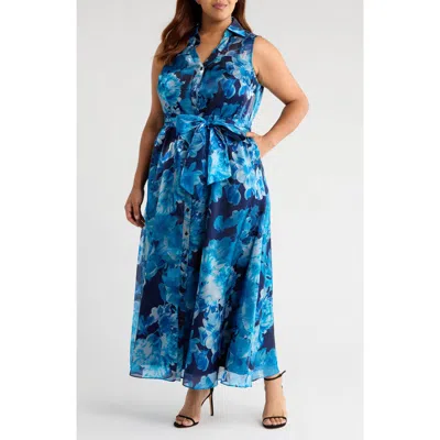 JULIA JORDAN JULIA JORDAN FLORAL SLEEVELESS ORGANZA GOWN