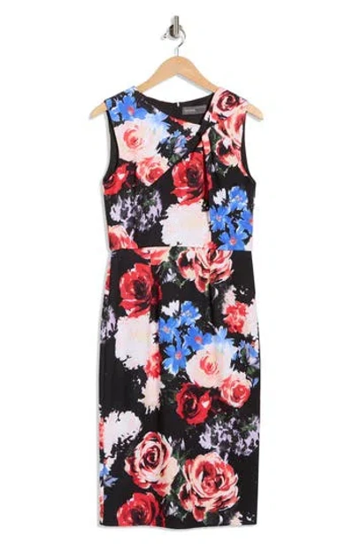 Julia Jordan Floral Twist Front A-line Dress In Multi