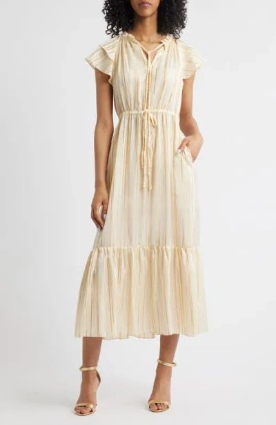 Julia Jordan Flutter Sleeve Dress In Neutral