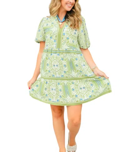 Julia Jordan Garden Mini Dress In Green