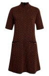 Julia Jordan Geo Print Sweater Dress In Black