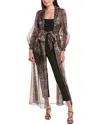 Julia Jordan Glow Organza Wrap Gown In Brown