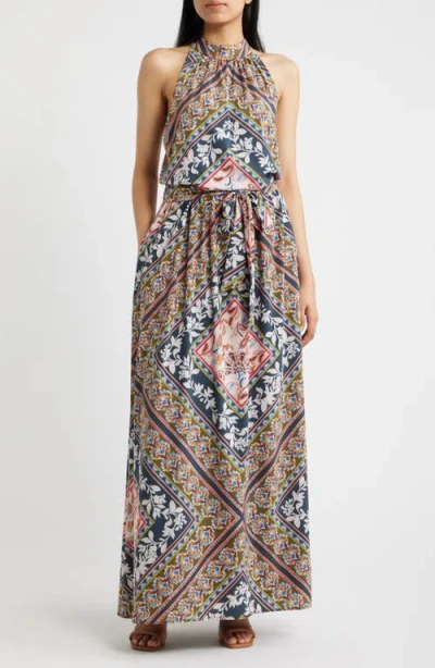 Julia Jordan Halter Maxi Dress In Multi