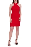 JULIA JORDAN JULIA JORDAN HALTER NECK SHEATH DRESS