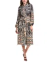 Julia Jordan Hammered Satin Shirtdress In Black