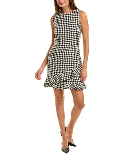 Julia Jordan Houndstooth Mini Dress In Black