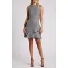 Julia Jordan Houndstooth Mini Dress In Black/white