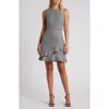Julia Jordan Houndstooth Mini Dress In Black/white