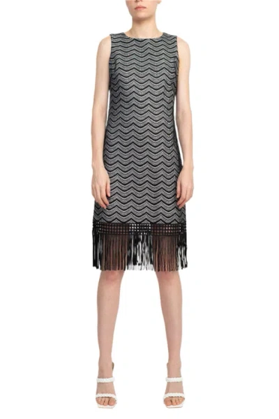 Julia Jordan Jj36778 Short Lace Fringe Dress Cocktail Dress In Black