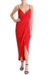 Julia Jordan Jj39148 Pleated  High Low Formal Pleated Prom Dress In Red