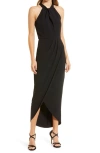 JULIA JORDAN JULIA JORDAN KNOT NECK HALTER DRESS