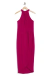 Julia Jordan Knot Neck Halter Dress In Pink Berry
