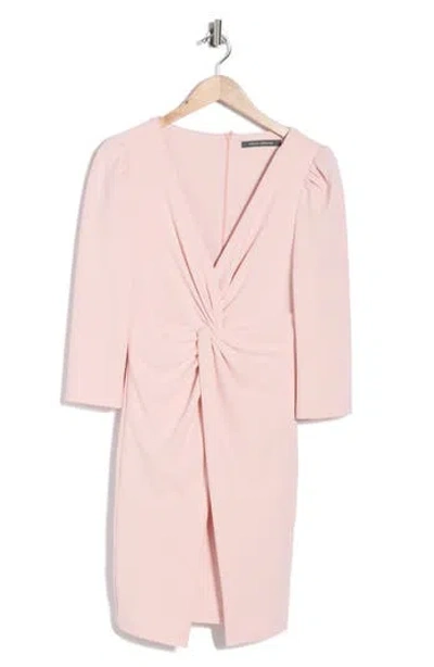 Julia Jordan Knotted Three-quarter Sleeve Minidress In Pink