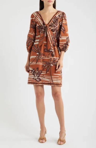 Julia Jordan Knotted Tie Minidress In Multi
