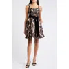 Julia Jordan Leopard Print Cocktail Minidress In Black