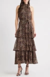 Julia Jordan Leopard Print Tiered Maxi Dress In Animal Print