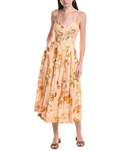 Julia Jordan Light Linen-blend Maxi Dress In Orange