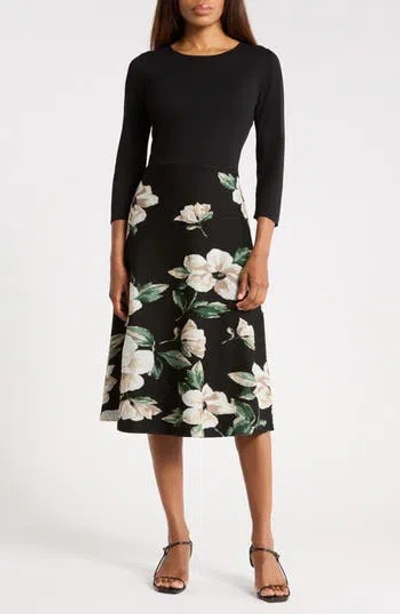 Julia Jordan Long Sleeve Knit Dress In Black