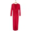 Julia Jordan Twist Front Long Dress In Red